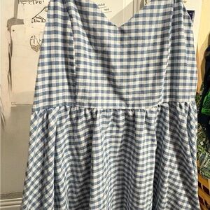 Shein: Light Blue Gingham Sundress plus size